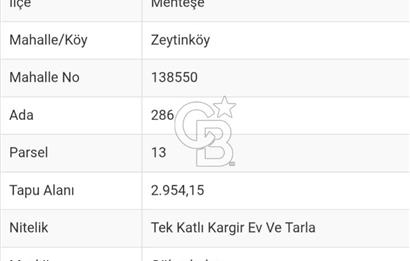 Muğla Menteşe Zeytinköy Mahallesinde Satılık İçinde Evi Olan Tarla