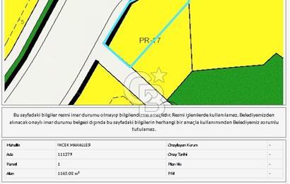 İNCEKTE BULVARA 450 m MESAFEDE 1165 m² KONUT ARSASI