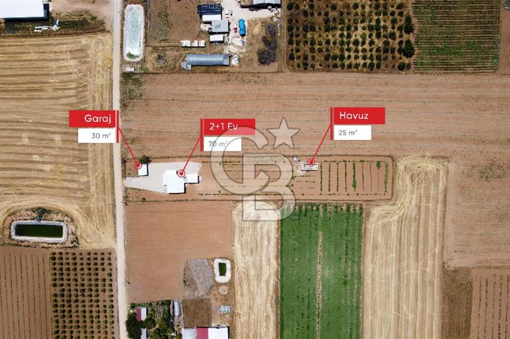 Yaşamaya Hazır 3.524 m² Masrafsız Satılık Tarla ve 2+1 Ev