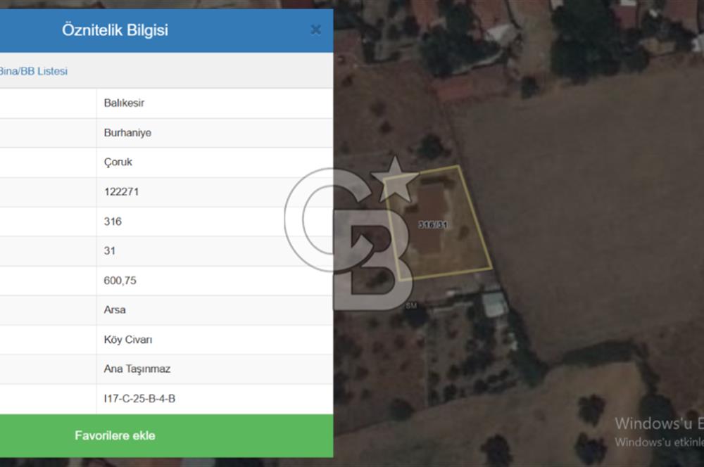 BURHANİYE/ÇORUK MAHALLESİNDE SATILIK VİLLA