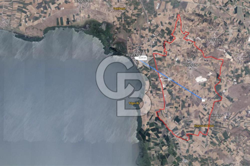 BANDIRMA/YEŞİL ÇOMLU MAHALLESİNDE MERAYA DAYALI SATILIK TARLA