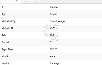 Sincan Temelli Alagöz'de Tek/Kök Tapu Konut İmarlı Satılık Arsa