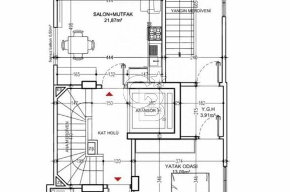 FENERYOLUN DA PROJEDEN 1+1 44 NET DAİRE