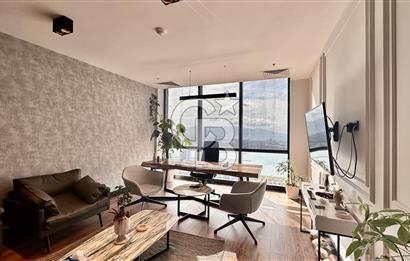 Folkart Towers'da Kiralık Eşyasız 105m2 Deniz Manzaralı Ofis