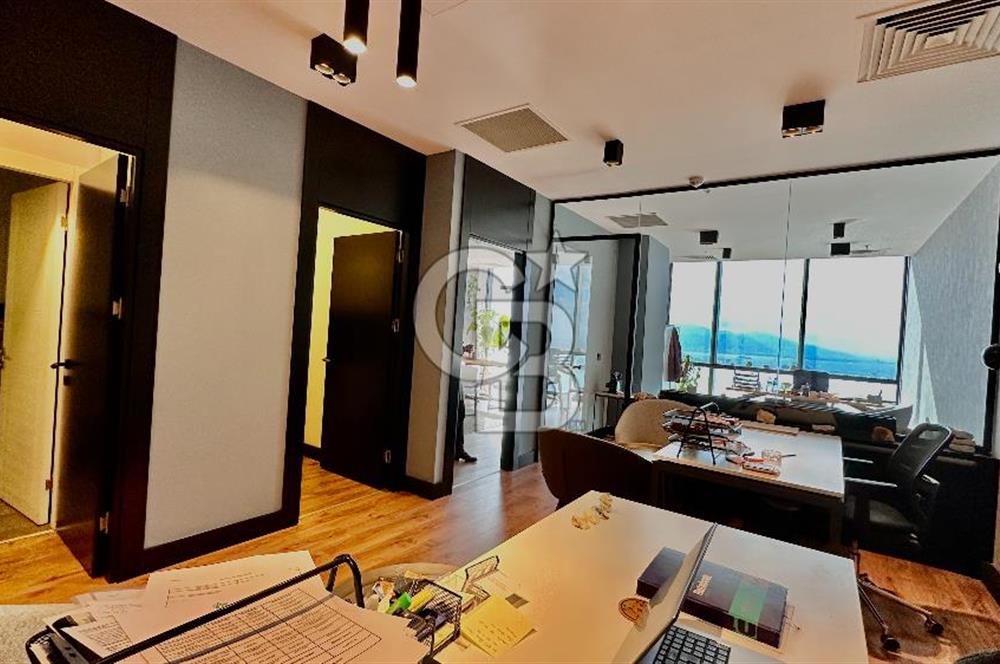 Folkart Towers'da Kiralık Eşyasız 105m2 Deniz Manzaralı Ofis