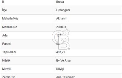 CB CLASS BURSA -ORHANGAZİ- AKHAREM 484 m² KÖY EVİ