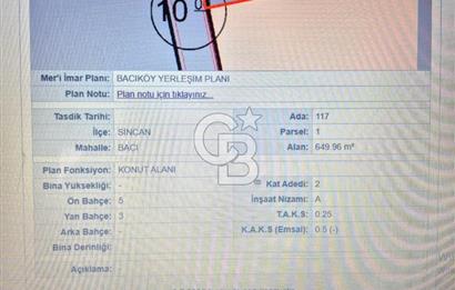 SİNCAN TEMELLİ BACI KÖYÜ SATILIK TEK TAPULU ARSA
