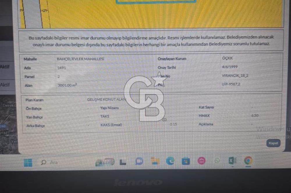 GÖLBAŞI BAHÇELİEVLERDE SATILIK ARSA