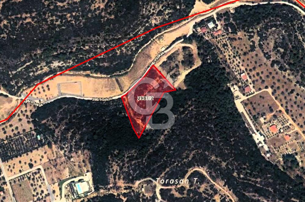 Urla Torasan’da Deniz Manzaralı 9242 m² Arazi