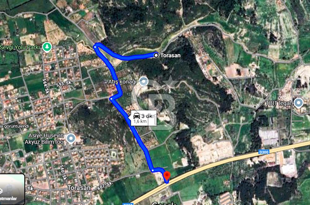 Urla Torasan’da Deniz Manzaralı 9242 m² Arazi