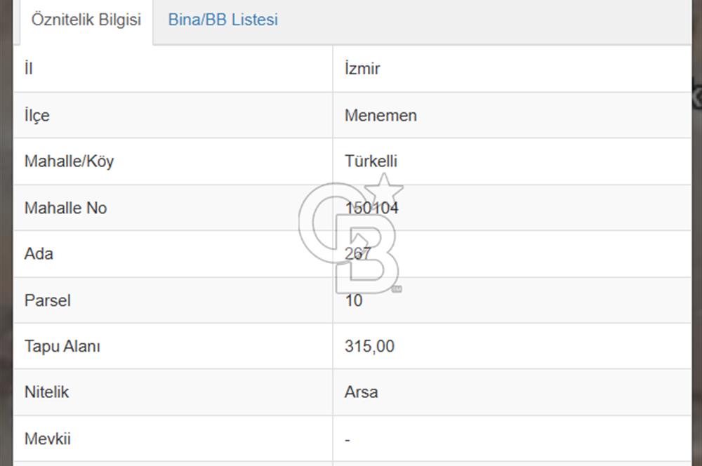 MENEMEN TÜRKELLİ’DE 315 M2 İMARLI ARSA