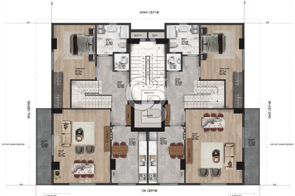 CB Fly'dan Yeni Mahallede Modern 4+1 Dubleks Daire!