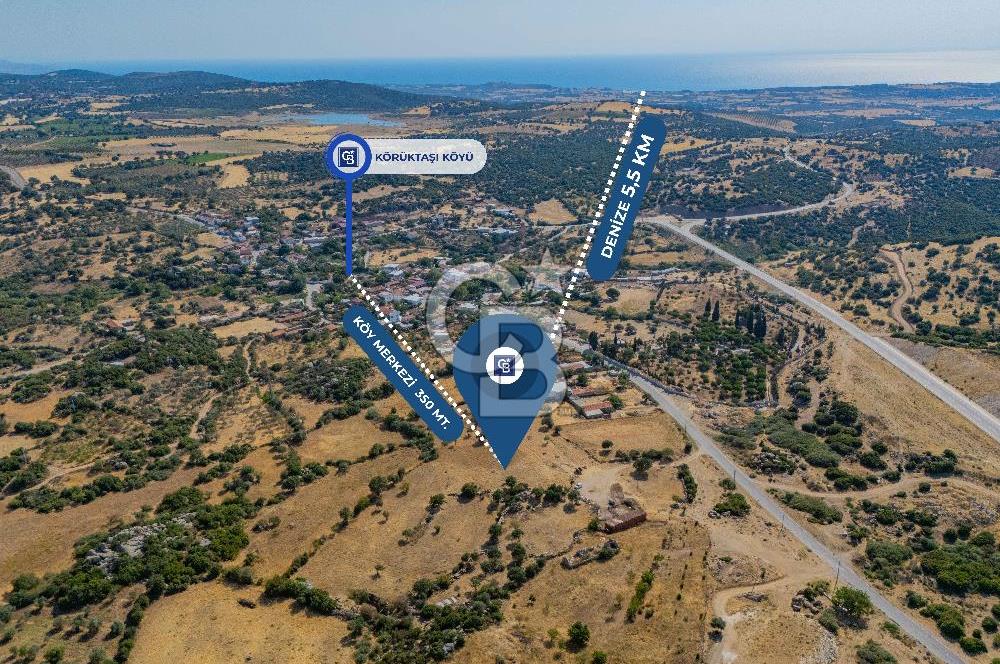 EZİNE KÖRÜKTAŞI'NDA DENİZE 5.5 KM BOZCAADA'YA YAKIN, YATIRIMLIK TARLA