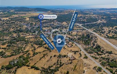EZİNE KÖRÜKTAŞI'NDA DENİZE 5.5 KM BOZCAADA'YA YAKIN, YATIRIMLIK TARLA
