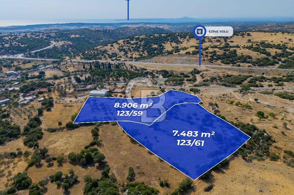 EZİNE KÖRÜKTAŞI'NDA DENİZE 5.5 KM BOZCAADA'YA YAKIN, YATIRIMLIK TARLA