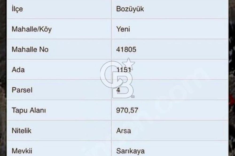 CB CITY'DEN BOZÜYÜK DEVLET HASTANESİNE YAKIN İMARLI SATILIK ARSA