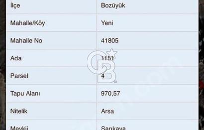 CB CITY'DEN BOZÜYÜK DEVLET HASTANESİNE YAKIN İMARLI SATILIK ARSA