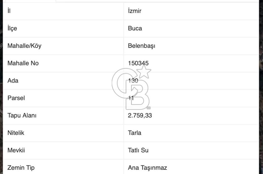 İZMİR BUCA BELENBAŞI'NDA YATIRIMA UYGUN SATILIK ARSA