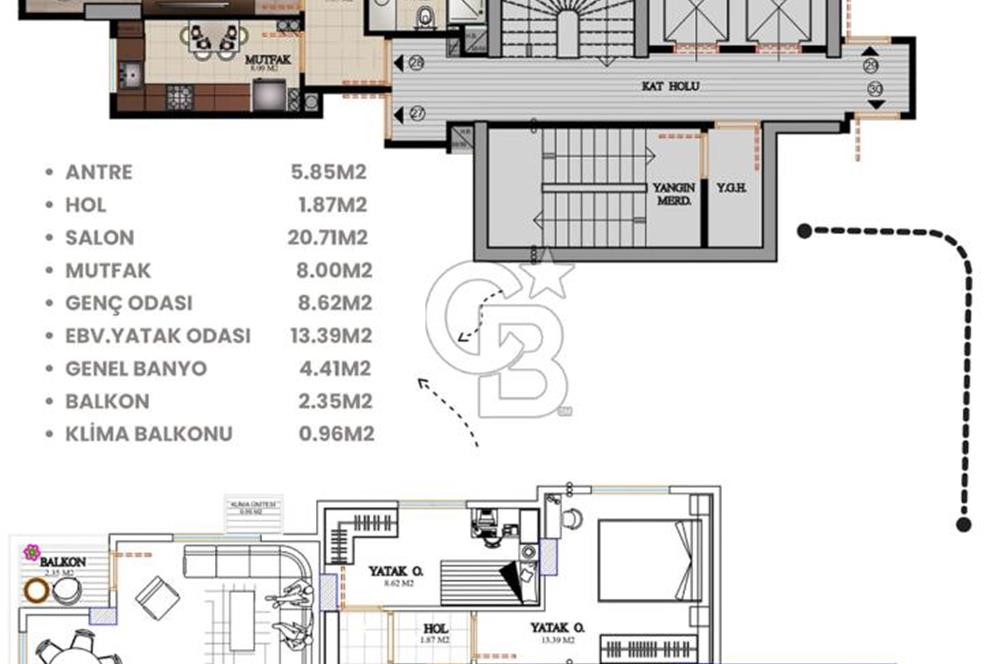 BOSTANCIDA   SATILIK  2+1  7.KAT ALİ NİHAT TARLAN CADDESİNDE