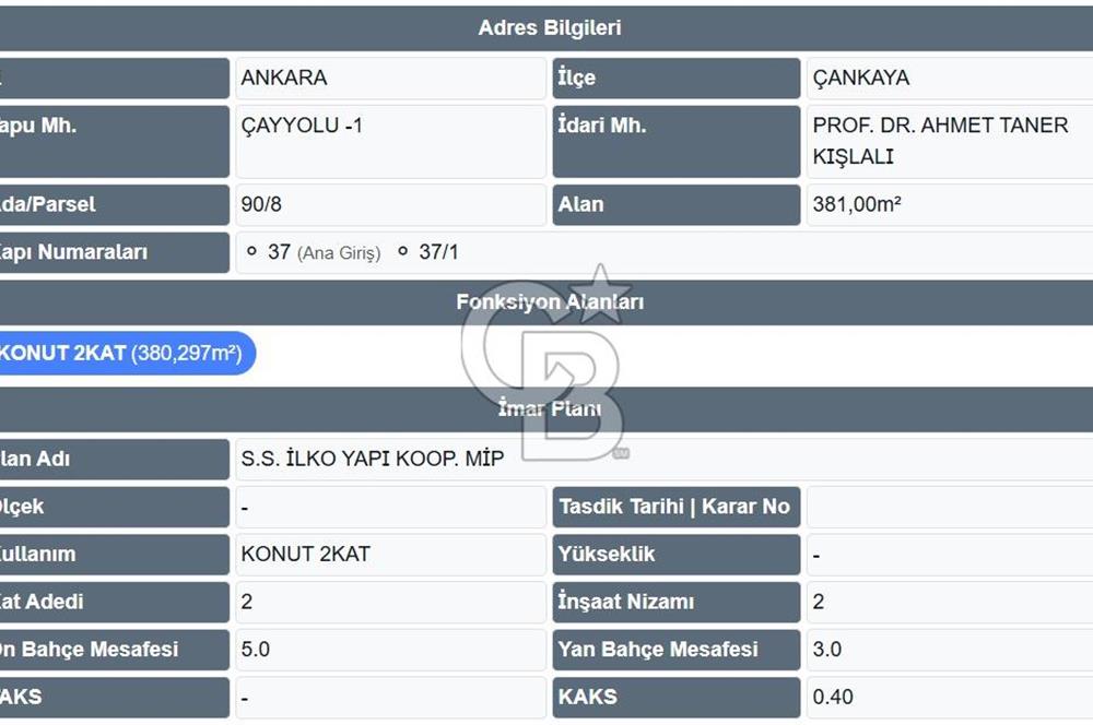 ÇAYYOLU İLKO DA TİCARİ KULLANMA UYGUN 500 m² NATAMAM KOMPLE BİNA