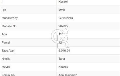 Kocaeli İzmit Güvercinlik'te 56 Dönümlük Göl Manzaralı Arazi