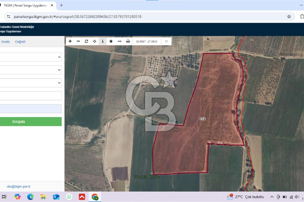 AHMETLİ KAPLICALAR BÖLGESİNDE (81900 M2) SATILIK TARLA