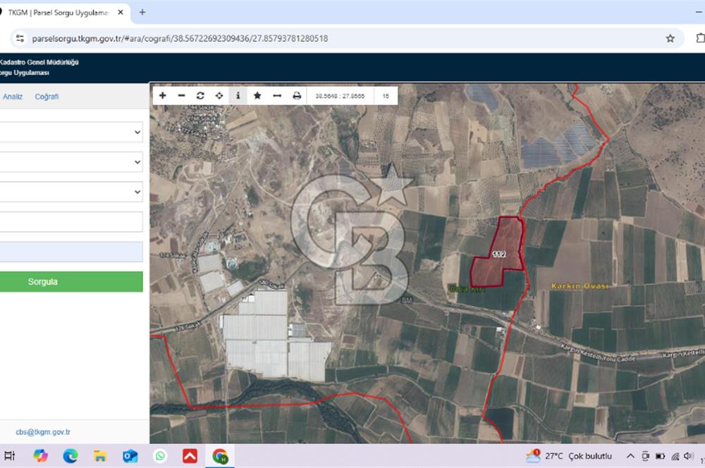 AHMETLİ KAPLICALAR BÖLGESİNDE (81900 M2) SATILIK TARLA