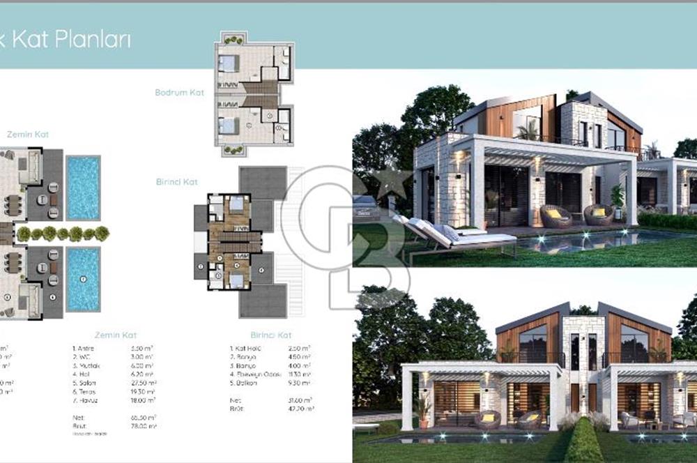URLA KUŞÇULAR PRİVATUS SİTESİNDE SATILIK 2+1 VİLLA