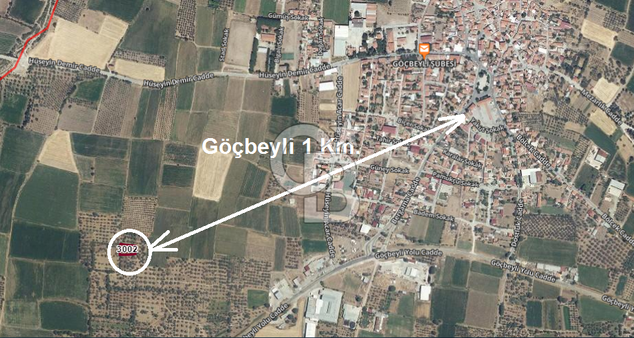 Bergama/Göçbeyli'ye 1 km. 1.056 m2 Müstakil Tapulu Zeytinlik