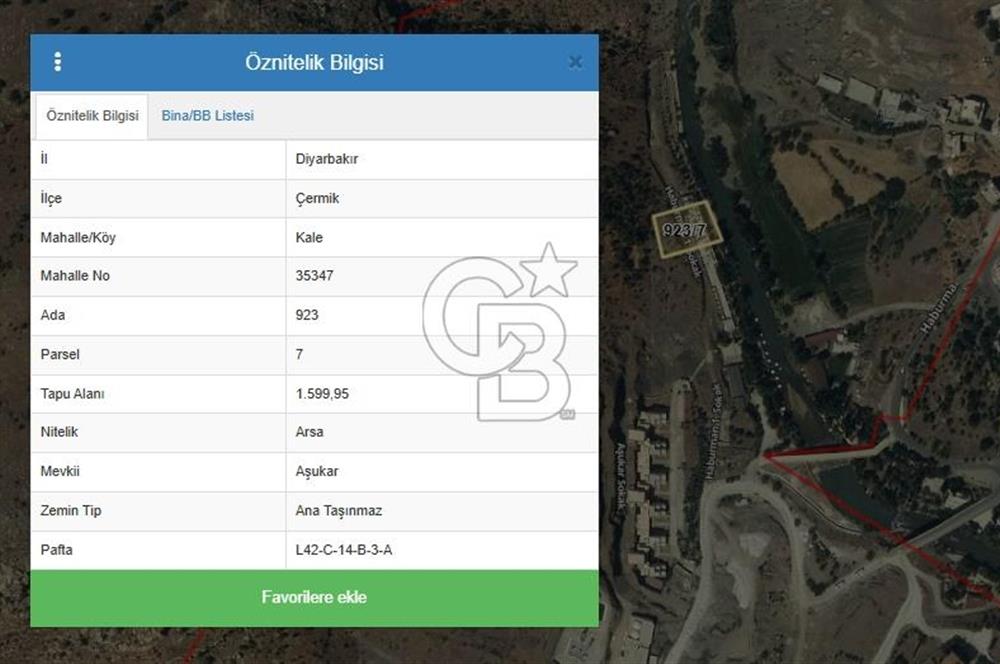 DİYARBAKIR / ÇERMİK – DERE KENARINDA 1,6 DÖNÜM SATILIK ARSA