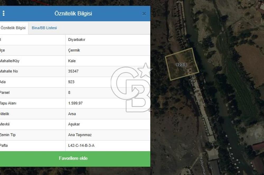 DİYARBAKIR / ÇERMİK – DERE KENARINDA 1,6 DÖNÜM SATILIK ARSA