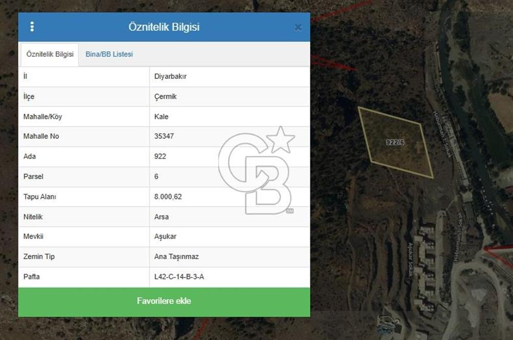 DİYARBAKIR / ÇERMİK – 8 DÖNÜM SATILIK ARAZİ
