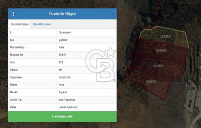 DİYARBAKIR / ÇERMİK – 12 DÖNÜM SATILIK ARAZİ