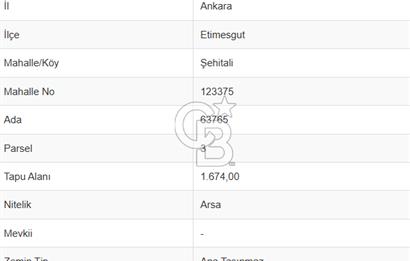 ŞEHİTALİ YAPILAŞMA İÇİNDE KÖŞE VİLLA PARSELİ 1674m2 
