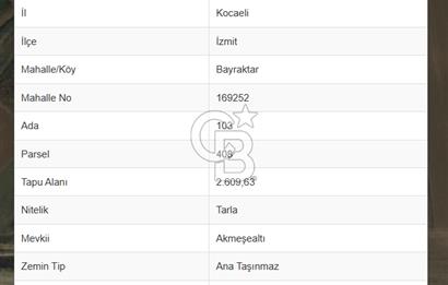 İzmit Bayraktar Kuzey Marmara Otoyolunda Tarla