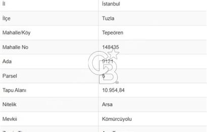 TUZLA TEPEÖRENDE YATIRIMLIK 11.000 M² ARSA 8 VİLLA İMARLI
