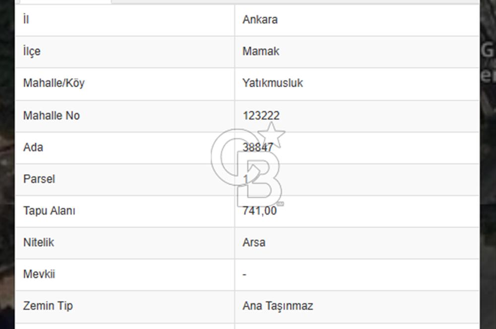 Mamak Plevne Caddesi Üzerinde Satılık Ticari Arsa