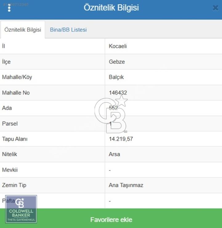 GEBZE BALÇIKTA 14.219 M² ARSA 11.000 M² İNŞAAT / KİRA GELİRLİ