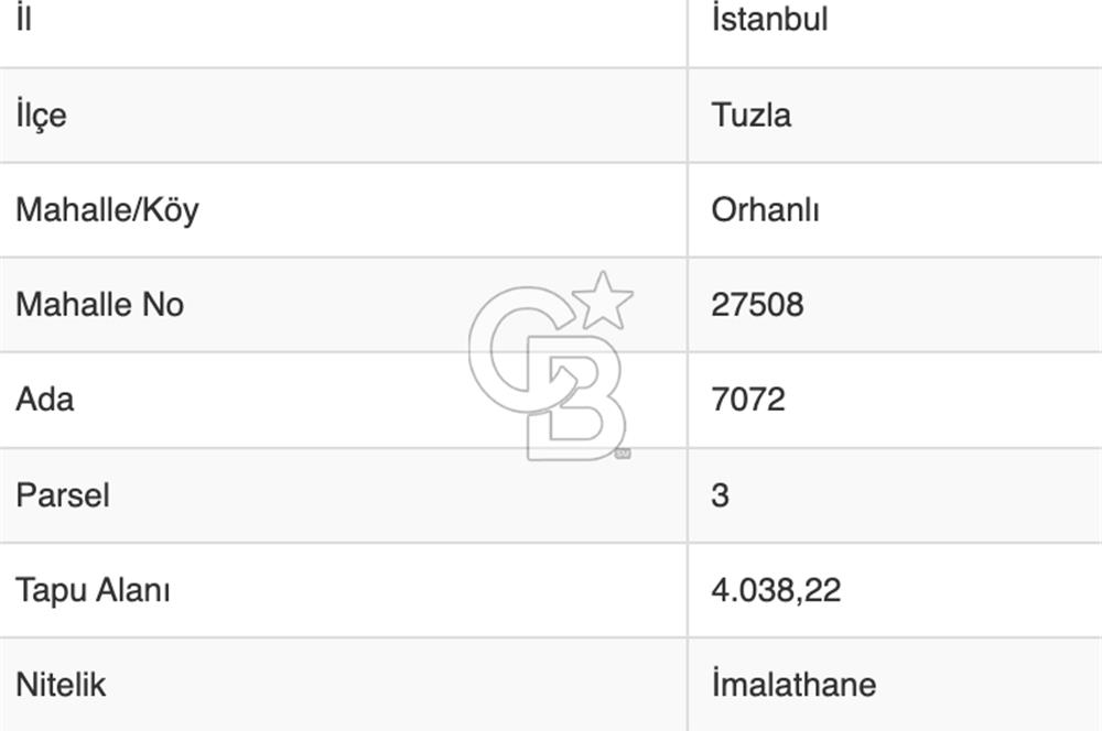 İstanbul, Tuzla, Orhanlı, Deri OSB, Deri Yan Sanayi, Satılık 850 m2 İmalathane, Dükkan, İş Yeri, Atölye