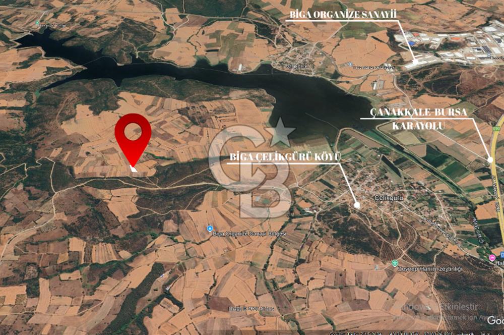ÇANAKKALE BİGA ÇELİKGÜRÜ KÖYÜNDE SATILIK ARAZİ