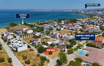 ÇANAKKALE KEPEZ SAHİLDE DENİZE 300M MESAFEDE 314 M² SATILIK ARSA