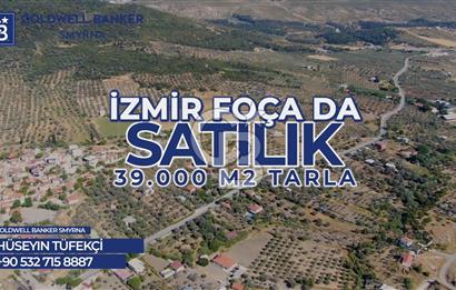 İZMİR FOÇA YENİKÖY' DE   ETRAFI TAŞ DUVAR ÖRÜLÜ SATILIK 39.000m2 TARLA