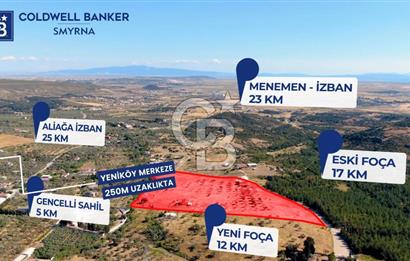 İZMİR FOÇA YENİKÖY' DE   ETRAFI TAŞ DUVAR ÖRÜLÜ SATILIK 39.000m2 TARLA
