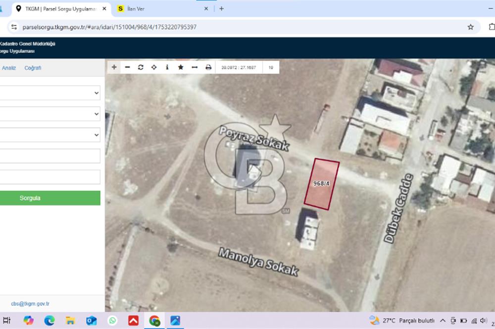 BERGAMA FATİH MAHALLESİNDE (338 M2) SATILIK ARSA