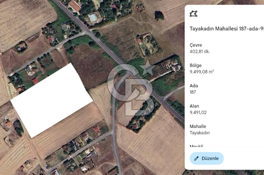 ARNAVUTKÖY TAYAKADIN 187-95 PARSEL 9500 m2 TEK TAPU SATILIK