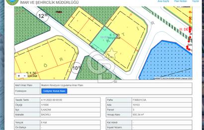 İLKADIM BADIRLI YOLA CEPHE KAT KARŞILIĞI  850m² ARSA 
