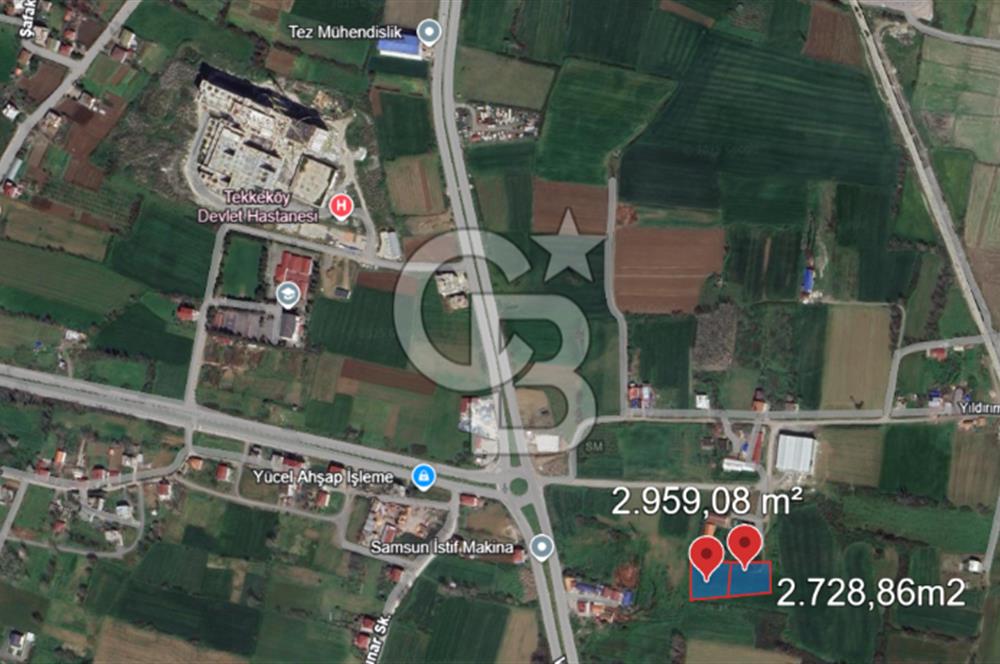 SAMSUN TEKKEKÖY MERKEZ'DE TİCARET İMARLI 2959 m² ARSA – KAT KARŞILIĞI VERİLECEKTİR!