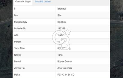 ŞİLE KADIKÖY'DE 863 M2 YOLA CEPHELİ MÜSTAKİL SATILIK TARLA