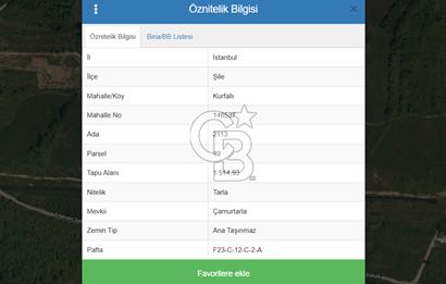 ŞİLE KURFALLI 'DA 1515 M2 YOLA CEPHELİ SATILIK YATIRIMLIK TARLA