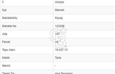 Mamak Kızılca Mahallesi’nde 2.714 m2 Yatırımlık Tarla …